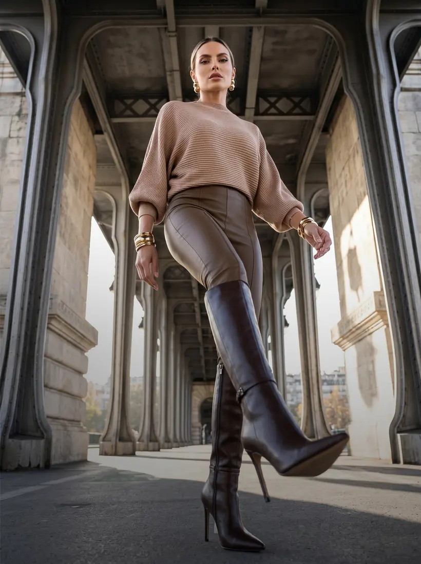 Modelo em ensaio editorial criado pela IA